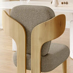 Chaises de salle à manger Corvus Delhi Teddy en tissu avec pieds en bois (lot de 2)