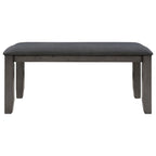 Ensemble de salle à manger 6 pièces (table et chaises avec banc), style rustique, en bois, pour 6 personnes