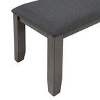 Ensemble de salle à manger 6 pièces (table et chaises avec banc), style rustique, en bois, pour 6 personnes