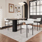 Chaises de salle à manger modernes Naci avec accoudoirs en tissu et pieds en métal, par Christopher Knight Home