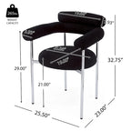 Chaises de salle à manger modernes Naci avec accoudoirs en tissu et pieds en métal, par Christopher Knight Home