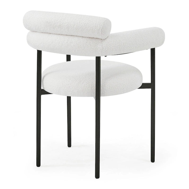 Chaises de salle à manger modernes Naci avec accoudoirs en tissu et pieds en métal, par Christopher Knight Home