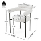 Chaises de salle à manger modernes Naci avec accoudoirs en tissu et pieds en métal, par Christopher Knight Home