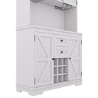 Meuble bar de cuisine avec rangement, meuble à vin de style campagnard avec tiroirs, étagères et placards, buffet avec casiers à vin et à verres