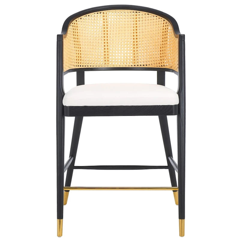 Tabouret de bar SAFAVIEH Couture Rogue en rotin, 68,5 cm (27 pouces) - 61 cm (24 po) L x 58,5 cm (23 po) P x 106,5 cm (42 po) H